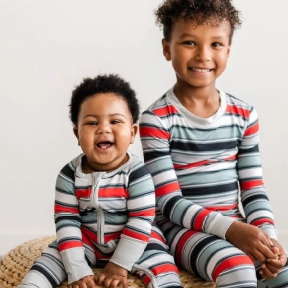 Little Sleepies Winter Stripe PJs • 2 piece set - Picture 2 of 5